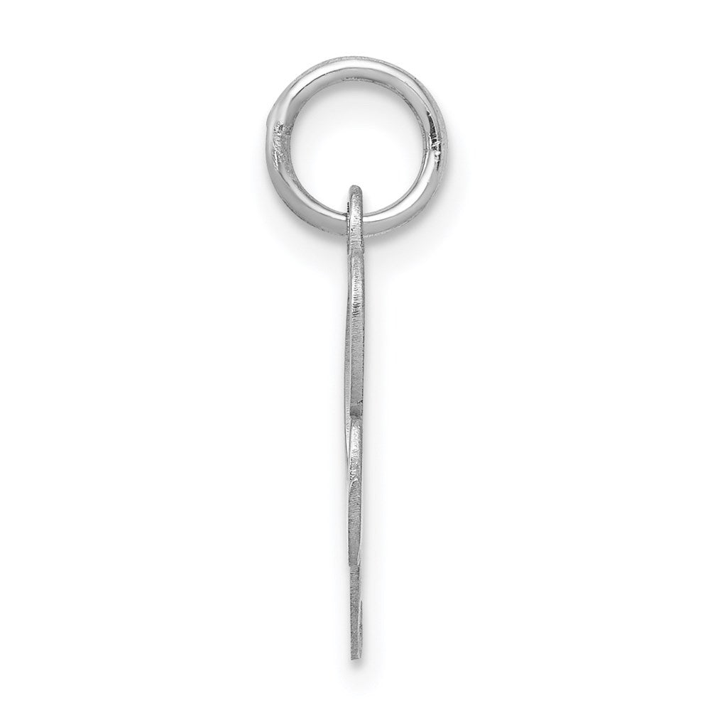 Sterling Silver Rhodium-plated Fancy Script Letter R Initial Charm QC5086R