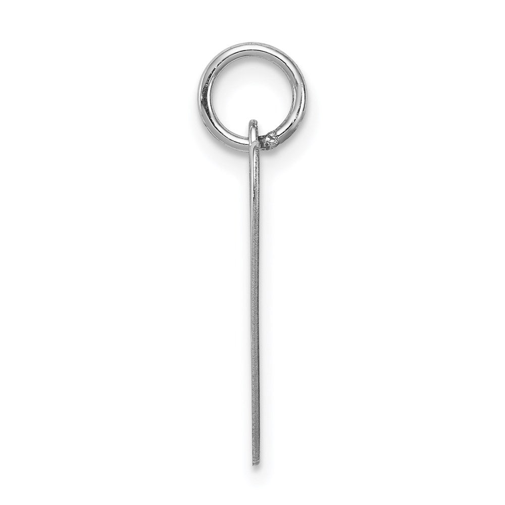 Sterling Silver Rhodium-plated Fancy Script Letter V Initial Charm QC5086V