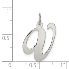 Sterling Silver Rhodium-plated Fancy Script Letter V Initial Charm QC5086V
