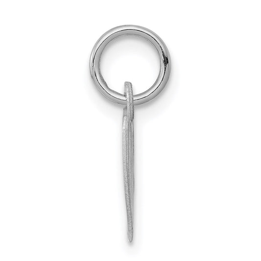 Sterling Silver Rhodium-plated Fancy Script Letter W Initial Charm QC5086W