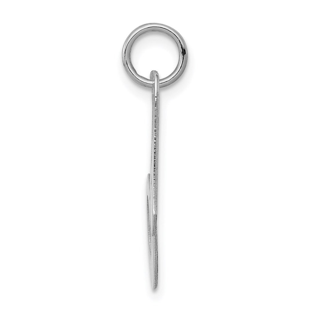 Sterling Silver Rhodium-plated Fancy Script Letter A Initial Charm QC5088A