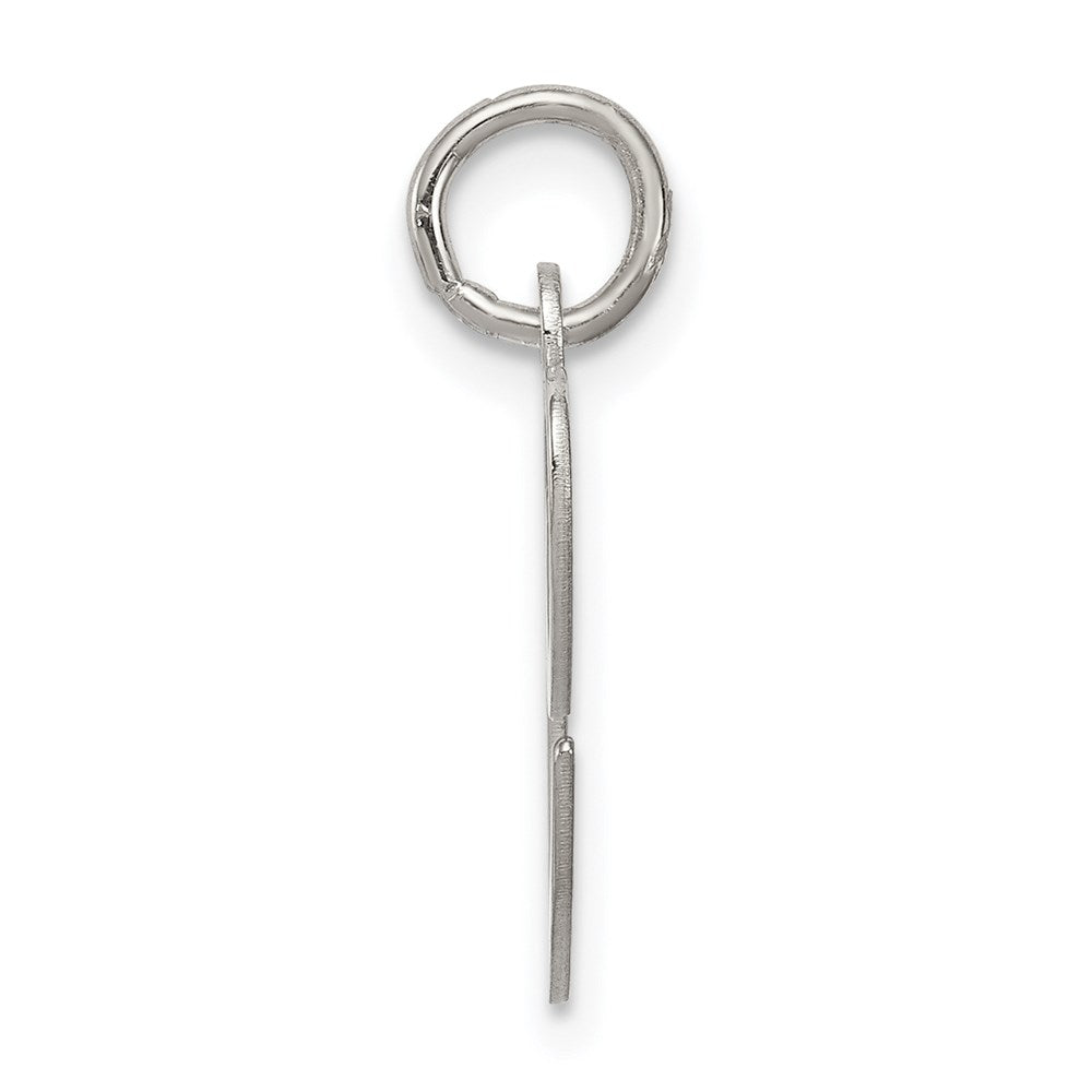 Sterling Silver Rhodium-plated Fancy Script Letter C Initial Charm QC5088C