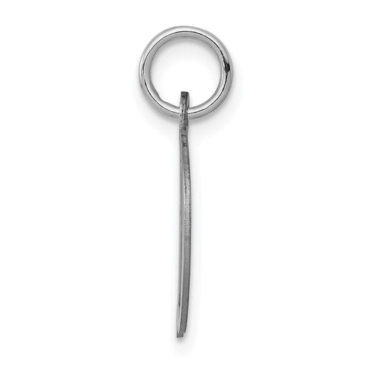 Sterling Silver Rhodium-plated Fancy Script Letter D Initial Charm QC5088D