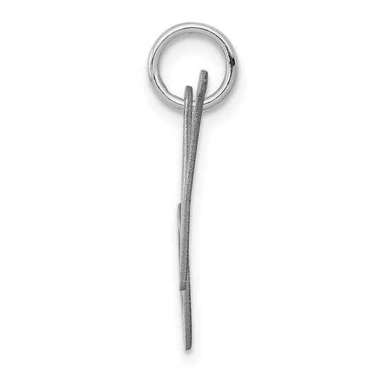 Sterling Silver Rhodium-plated Fancy Script Letter N Initial Charm QC5088N