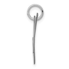 Sterling Silver Rhodium-plated Fancy Script Letter N Initial Charm QC5088N