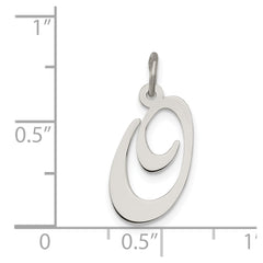 Sterling Silver Rhodium-plated Fancy Script Letter O Initial Charm QC5088O