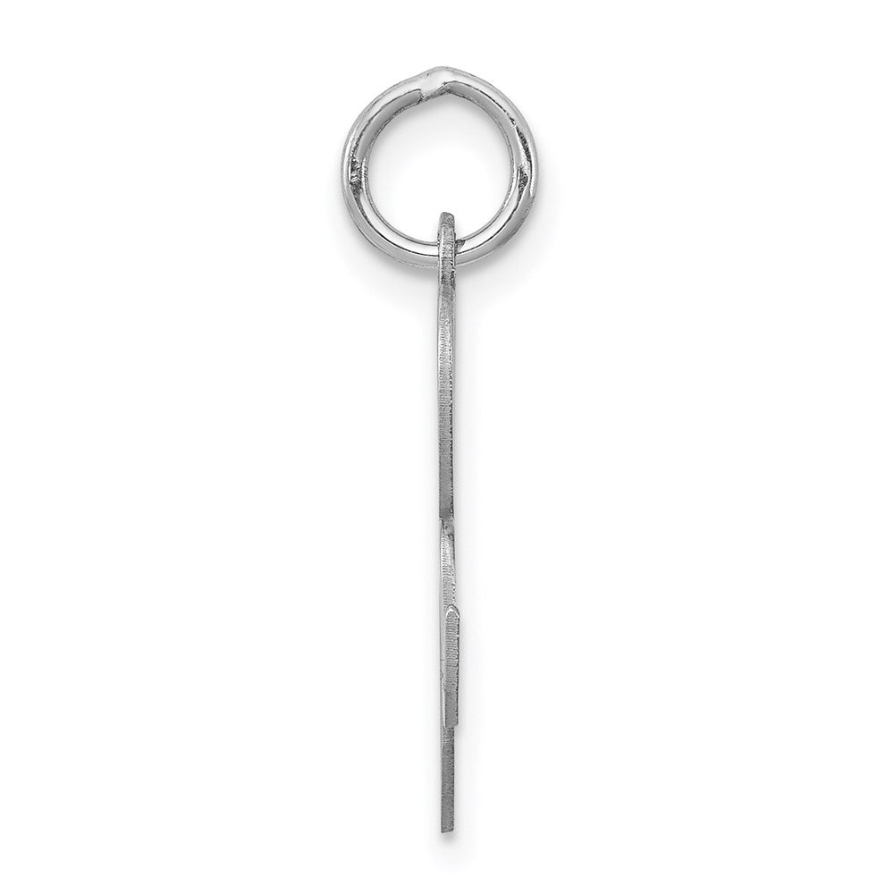 Sterling Silver Rhodium-plated Fancy Script Letter R Initial Charm QC5088R