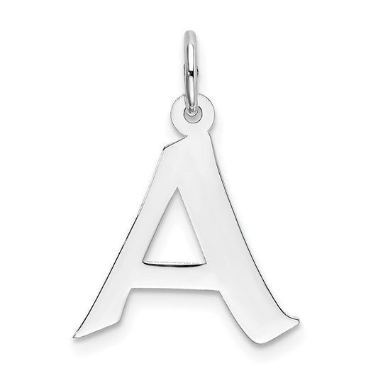 Sterling Silver Rhodium-plated Artisan Block Letter J Initial Charm QC5089J