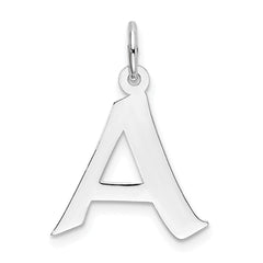 Sterling Silver Rhodium-plated Artisan Block Letter J Initial Charm QC5089J