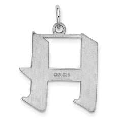Sterling Silver Rhodium-plated Artisan Block Letter H Initial Charm QC5089H