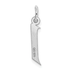 Sterling Silver Rhodium-plated Artisan Block Letter J Initial Charm QC5089J