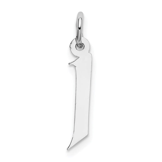 Sterling Silver Rhodium-plated Artisan Block Letter J Initial Charm QC5089J