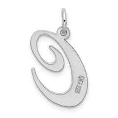 Sterling Silver Rhodium-plated Fancy Script Letter C Initial Charm QC5090C