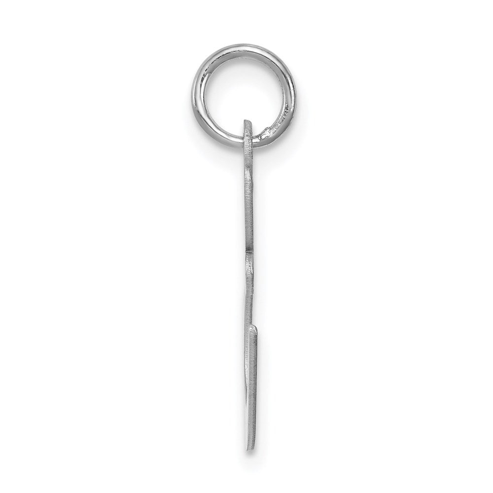 Sterling Silver Rhodium-plated Fancy Script Letter E Initial Charm QC5090E