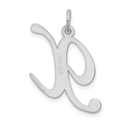 Sterling Silver Rhodium-plated Fancy Script Letter X Initial Charm QC5090X