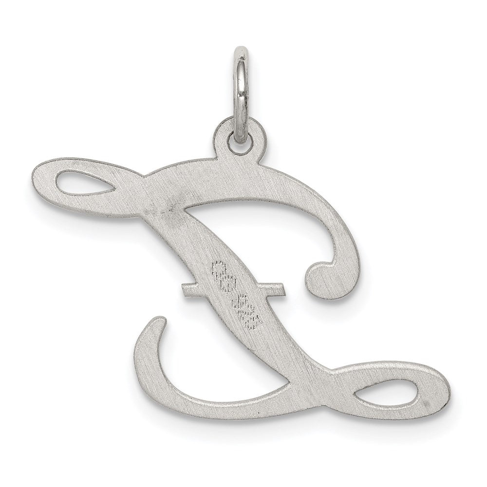 Sterling Silver Rhodium-plated Fancy Script Letter Z Initial Charm QC5090Z
