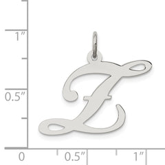 Sterling Silver Rhodium-plated Fancy Script Letter Z Initial Charm QC5090Z
