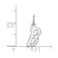 Sterling Silver Rhodium-plated Letter B Initial Charm QC5092B