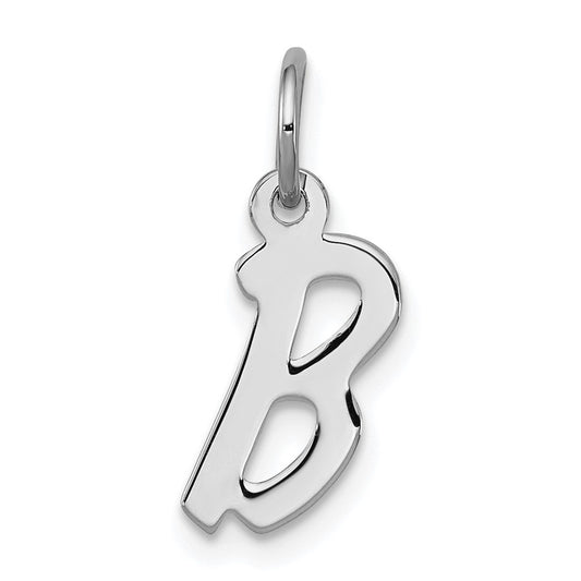 Sterling Silver Rhodium-plated Letter B Initial Charm QC5092B
