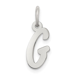 Sterling Silver Rhodium-plated Letter G Initial Charm QC5092G