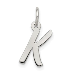 Sterling Silver Rhodium-plated Letter K Initial Charm QC5092K