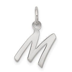 Sterling Silver Rhodium-plated Letter M Initial Charm QC5092M