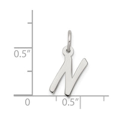 Sterling Silver Rhodium-plated Letter N Initial Charm QC5092N