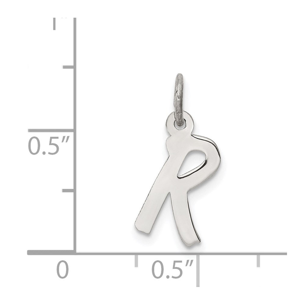 Sterling Silver Rhodium-plated Letter R Initial Charm QC5092R