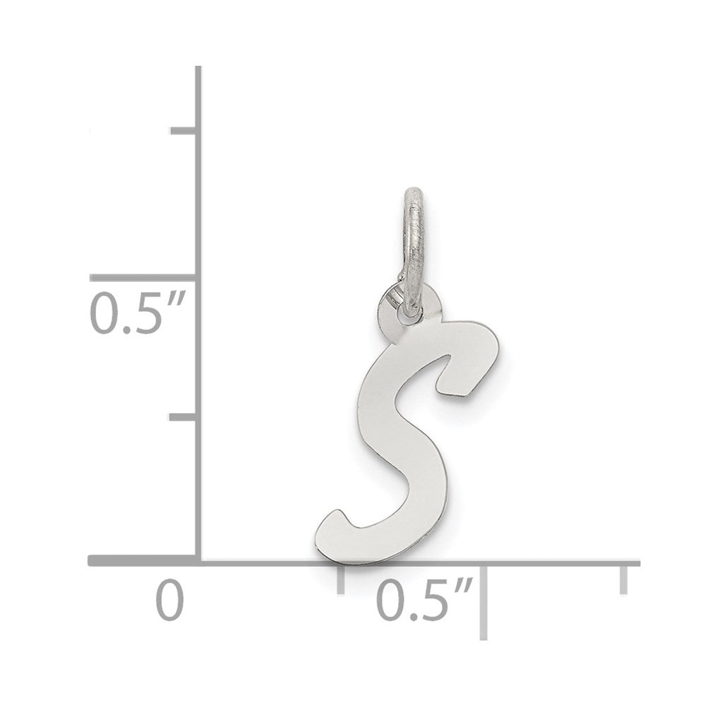 Sterling Silver Rhodium-plated Letter S Initial Charm QC5092S