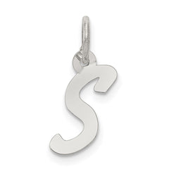 Sterling Silver Rhodium-plated Letter S Initial Charm QC5092S