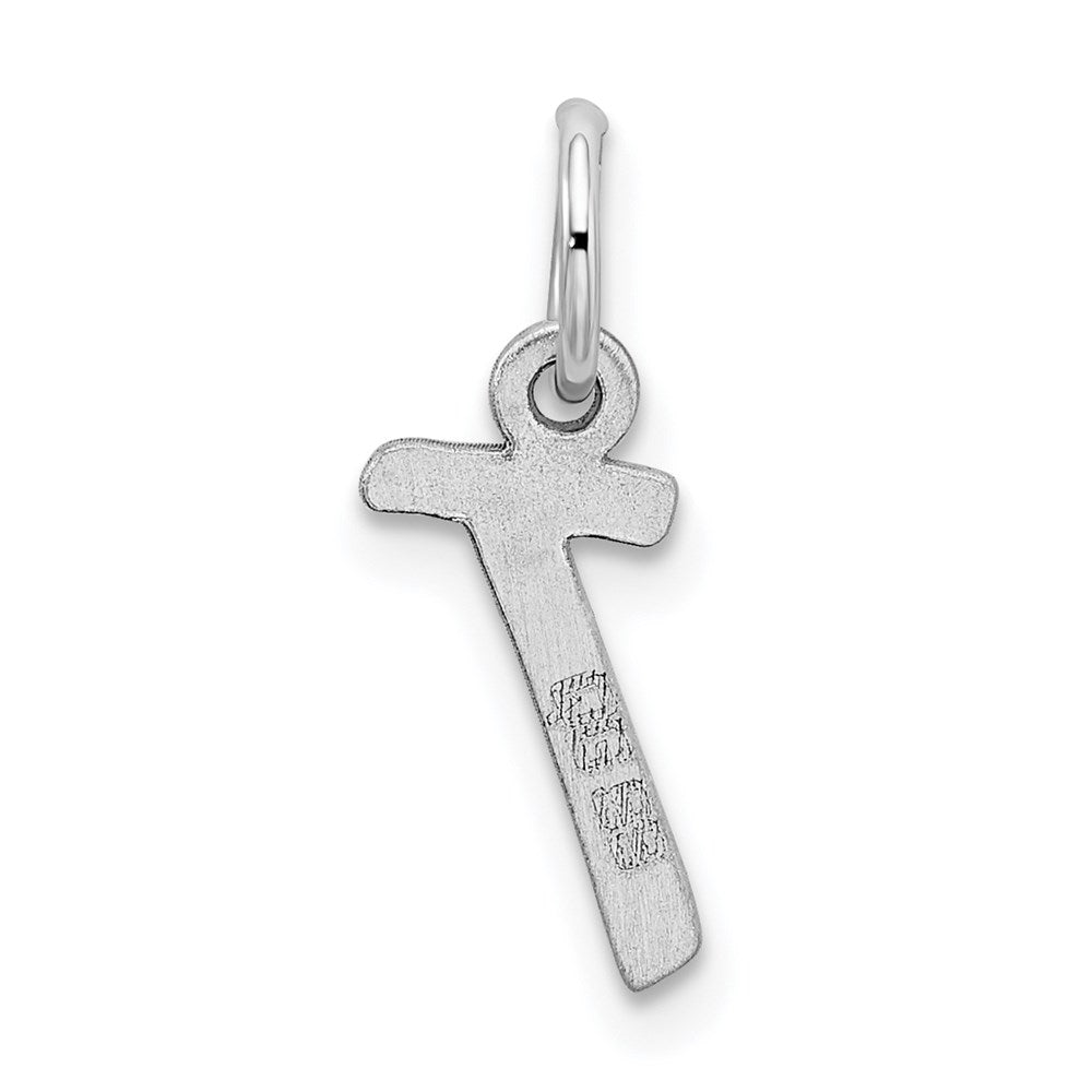 Sterling Silver Rhodium-plated Letter T Initial Charm QC5092T