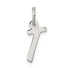 Sterling Silver Rhodium-plated Letter T Initial Charm QC5092T