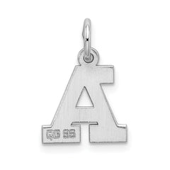 Sterling Silver Rhodium-plated Block Letter A Initial Charm QC5093A