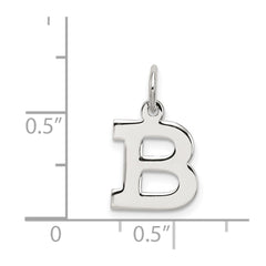 Sterling Silver Rhodium-plated Block Letter B Initial Charm QC5093B