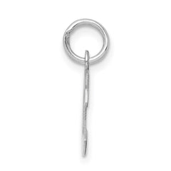 Sterling Silver Rhodium-plated Block Letter C Initial Charm QC5093C