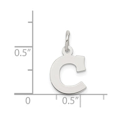 Sterling Silver Rhodium-plated Block Letter C Initial Charm QC5093C