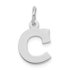 Sterling Silver Rhodium-plated Block Letter C Initial Charm QC5093C