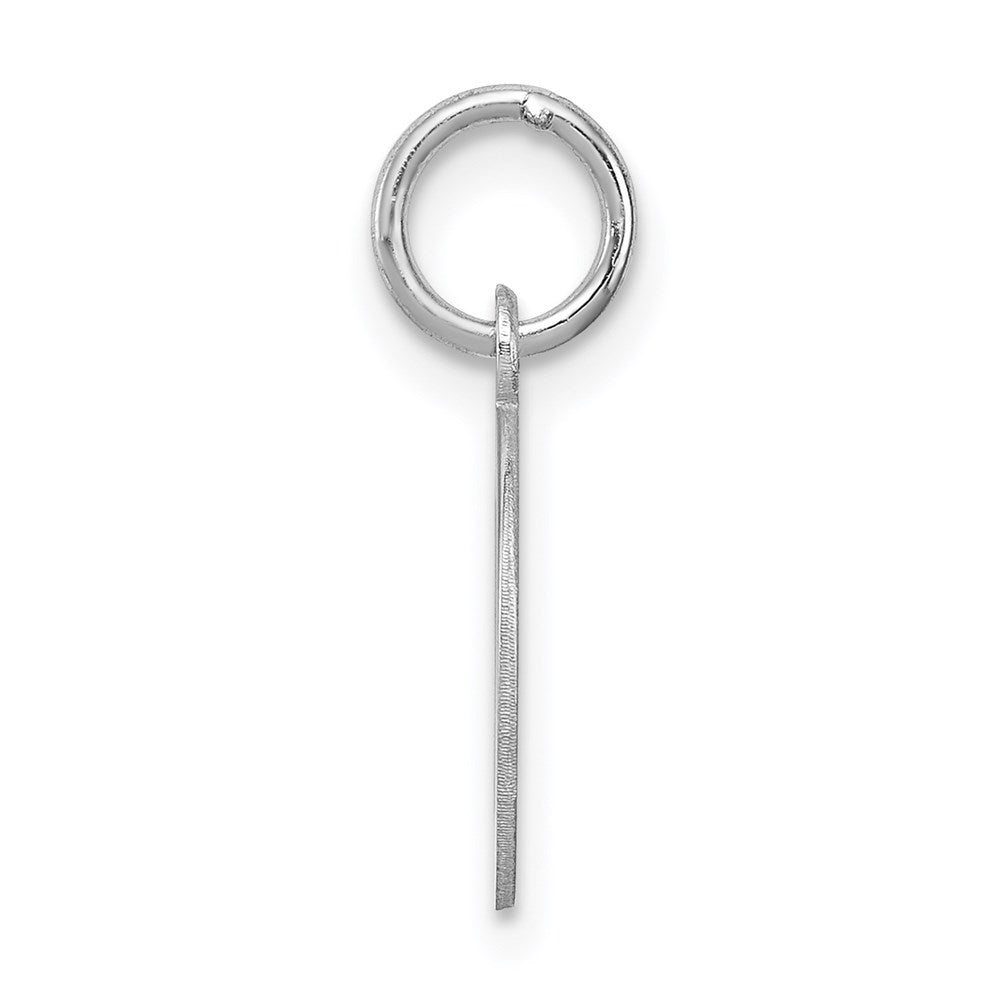 Sterling Silver Rhodium-plated Block Letter D Initial Charm QC5093D