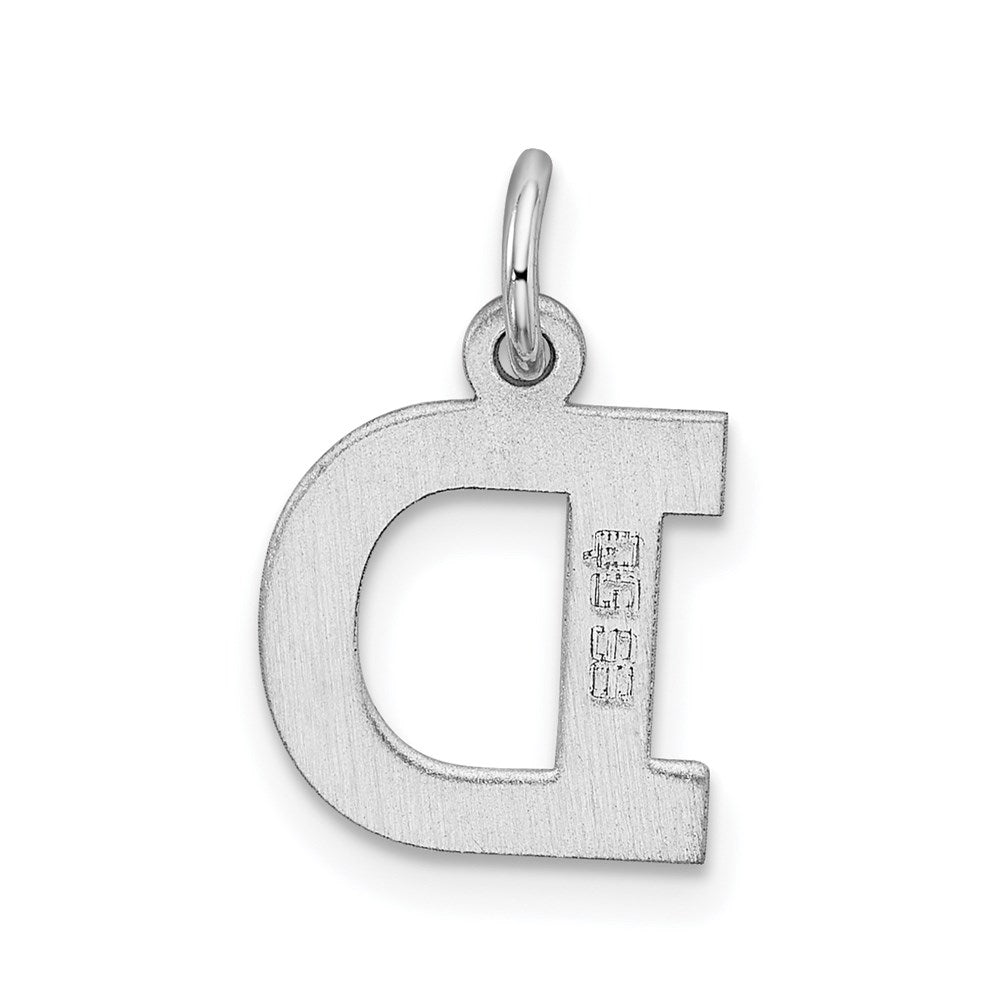 Sterling Silver Rhodium-plated Block Letter D Initial Charm QC5093D