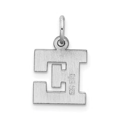 Sterling Silver Rhodium-plated Block Letter E Initial Charm QC5093E