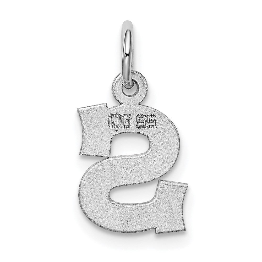 Sterling Silver Rhodium-plated Block Letter S Initial Charm QC5093S