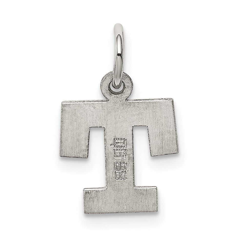 Sterling Silver Rhodium-plated Block Letter T Initial Charm QC5093T