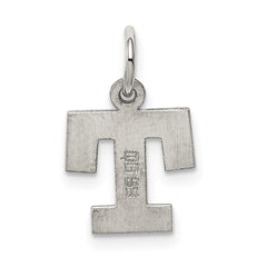 Sterling Silver Rhodium-plated Block Letter T Initial Charm QC5093T