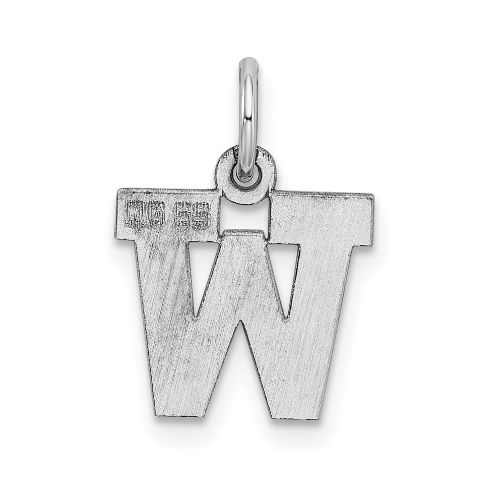Sterling Silver Rhodium-plated Block Letter W Initial Charm QC5093W