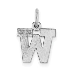 Sterling Silver Rhodium-plated Block Letter W Initial Charm QC5093W