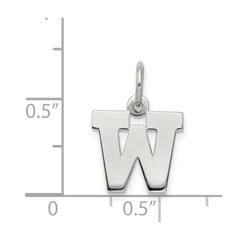 Sterling Silver Rhodium-plated Block Letter W Initial Charm QC5093W