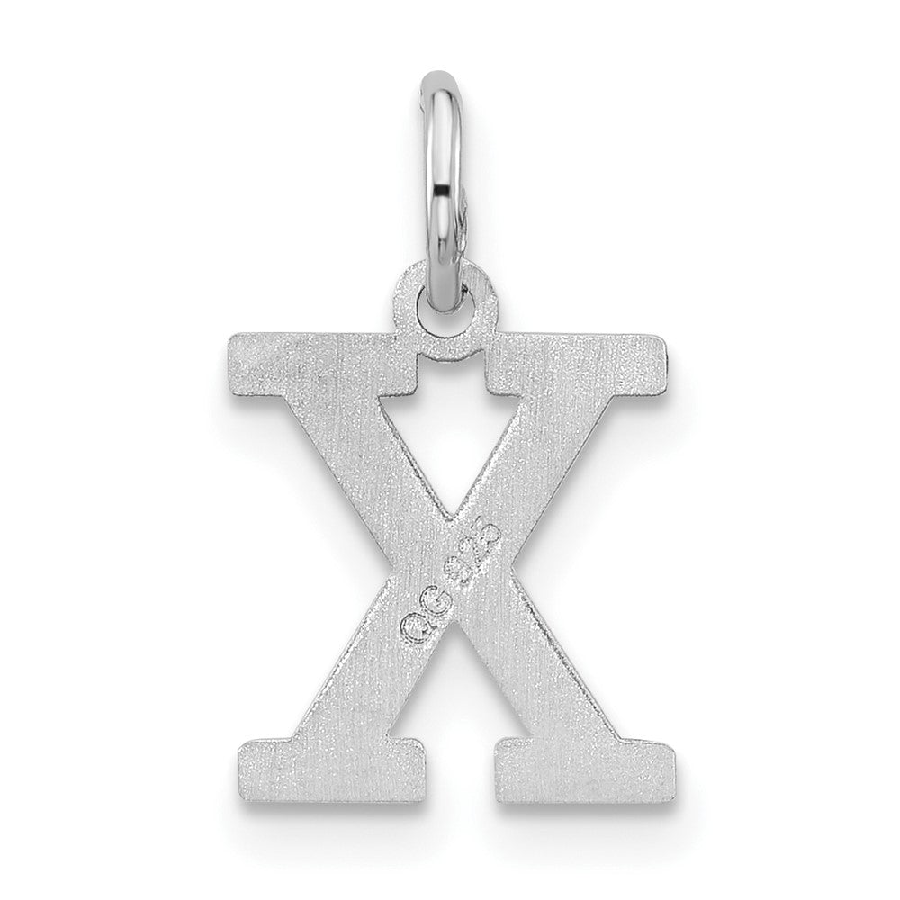 Sterling Silver Rhodium-plated Block Letter X Initial Charm QC5093X