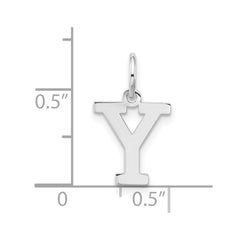Sterling Silver Rhodium-plated Block Letter Y Initial Charm QC5093Y