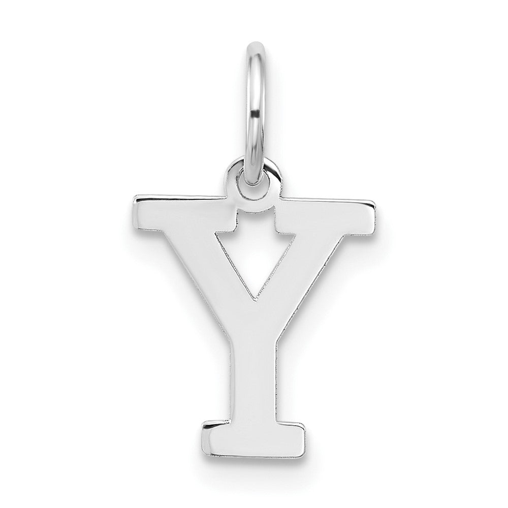 Sterling Silver Rhodium-plated Block Letter Y Initial Charm QC5093Y