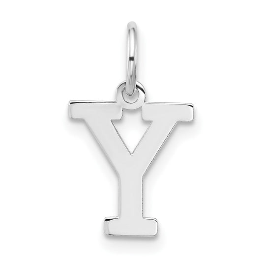 Sterling Silver Rhodium-plated Block Letter Y Initial Charm QC5093Y